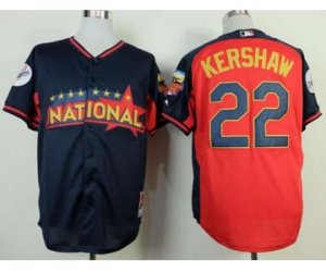 mlb 2014 all star jerseys los angeles dodgers #22 kershaw blue-red