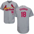 Mens Majestic St. Louis Cardinals #18 Mike Shannon Grey Flexbase Authentic Collection MLB Jersey