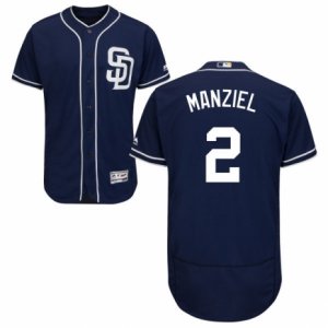 Men\'s Majestic San Diego Padres #2 Johnny Manziel Navy Blue Flexbase Authentic Collection MLB Jersey