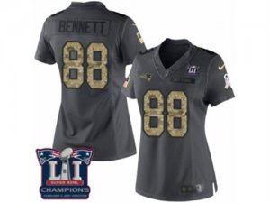 Womens Nike New England Patriots #88 Martellus Bennett Limited Black 2016 Salute to Service Super Bowl LI Champions NFL Jersey