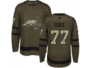 Youth Adidas Washington Capitals #77 T. J. Oshie Green Salute to Service Stitched NHL Jersey