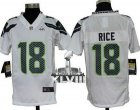 Nike Seattle Seahawks #18 Sidney Rice White Super Bowl XLVIII Youth NFL Elite Jersey