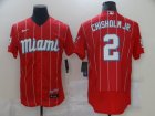 Marlins #2 Jazz Chisholm Jr. Red 2021 City Connect Flexbase Jersey