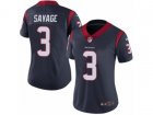 Women Nike Houston Texans #3 Tom Savage Vapor Untouchable Limited Navy Blue Team Color NFL Jersey