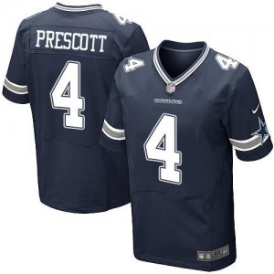 Nike Dallas Cowboys #4 Dak Prescott Navy Blue Team Color Mens Stitched NFL Elite Jersey