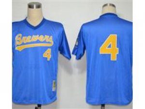 MLB Milwaukee Brewers #4 Paul Molitor blue Jerseys