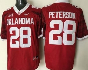 NCAA Oklahoma Sooners #28 Adrian Peterson Red New XII Stitched Jersey