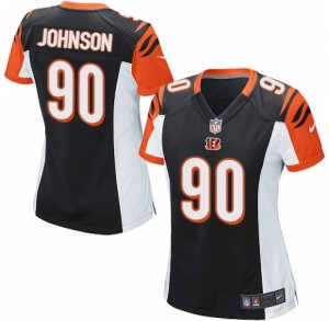 Womens Nike Cincinnati Bengals #90 Michael Johnson Game Black Team Color NFL Jersey