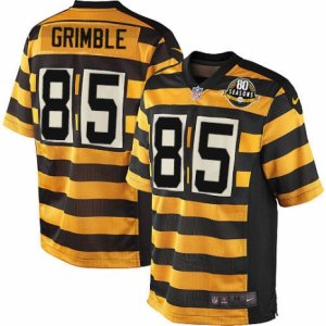 Mens Nike Pittsburgh Steelers #85 Xavier Grimble Elite Yellow Black Alternate 80TH Anniversary Throwback NFL Jersey