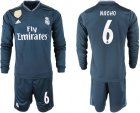 2018-19 Real Madrid 6 NACHO Away Long Sleeve Soccer Jersey