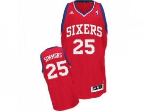 Men\'s Adidas Philadelphia 76ers #25 Ben Simmons Swingman Red Road NBA Jersey