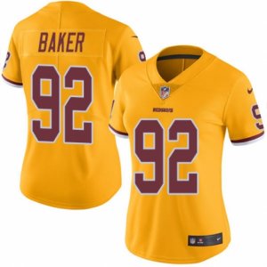 Women\'s Nike Washington Redskins #92 Chris Baker Limited Gold Rush NFL Jersey