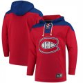 Mens Montreal Canadiens Fanatics Branded Red Navy Breakaway Lace Up Hoodie