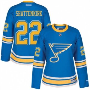 Womens Reebok St. Louis Blues #22 Kevin Shattenkirk Authentic Blue 2017 Winter Classic NHL Jersey