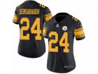 Women Nike Pittsburgh Steelers #24 Coty Sensabaugh Limited Black Rush NFL Jersey