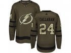 Youth Adidas Tampa Bay Lightning #24 Ryan Callahan Green Salute to Service Stitched NHL Jersey