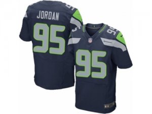 Mens Nike Seattle Seahawks #95 Dion Jordan Elite Steel Blue Team Color NFL Jersey