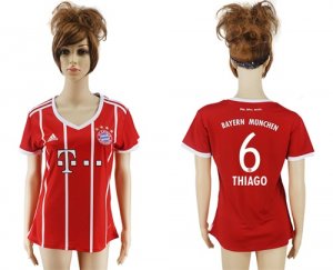2017-18 Bayern Munich 6 THIAGO Home Women Soccer Jersey