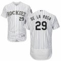 Men's Majestic Colorado Rockies #29 Jorge De La Rosa White Flexbase Authentic Collection MLB Jersey