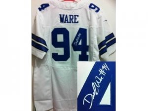 Nike Dallas Cowboys #94 DeMarcus Ware white jerseys[Elite signature]