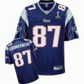 New England Patriots #87 Rob Gronkowski 2012 Super Bowl XLVI blue