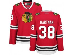 Women Chicago Blackhawks #38 Ryan Hartman Red Home Stitched NHL Jersey