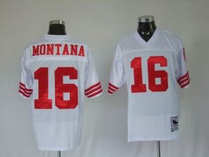 nfl san francisco 49ers #16 montana m&n white