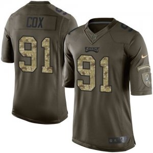 Nike Philadelphia Eagles #91 Fletcher Cox Green Salute to Service Jerseys(Limited)