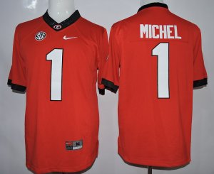 NCAA University of Georgia #1 Michel red jerseys