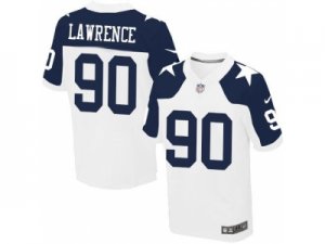 Nike Dallas Cowboys #90 Demarcus Lawrence White Thanksgiving Jerseys(Elite)