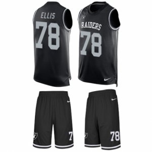 Mens Nike Oakland Raiders #78 Justin Ellis Limited Black Tank Top Suit NFL Jersey