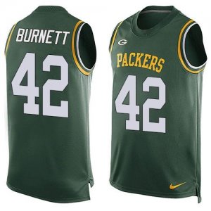 Nike Green Bay Packers #42 Morgan Burnett Green Team Color Men Stitched NFL Limited Tank Top Jersey