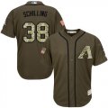 Men Arizona Diamondbacks #38 Curt Schilling Green Salute to Service Stitched Baseball Jersey