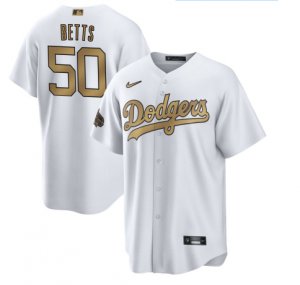 Dodgers #50 Mookie Betts White Nike 2022 MLB All-Star Cool Base Jersey