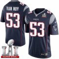 Youth Nike New England Patriots #53 Kyle Van Noy Elite Navy Blue Team Color Super Bowl LI 51 NFL Jersey
