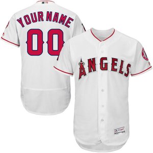 2016 Men Los Angeles Angels of Anaheim #27 Mike Trout Majestic White Flexbase Authentic Collection custom Jersey