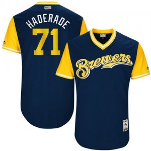 Brewers #71 Josh Hader Haderade Majestic Navy 2017 Players Weekend Jersey