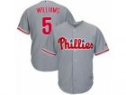 Youth Majestic Philadelphia Phillies #5 Nick Williams Authentic Grey Road Cool Base MLB Jersey