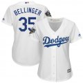 Dodgers #35 Cody Bellinger White Women 2018 World Series Cool Base Player Jersey
