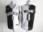 NBA Brooklyn Nets #8 Deron Williams Black-white Jerseys(Split)[revolution 30 swingman]