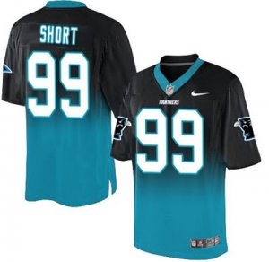 Nike Carolina Panthers #99 Kawann Short BlackBlue Men Stitched NFL Elite Fadeaway Fashion Jersey