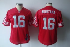 women nfl san francisco 49ers #16 joe montana red