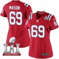 Womens Nike New England Patriots #69 Shaq Mason Elite Red Alternate Super Bowl LI 51 NFL Jersey