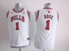 youth nba jerseys chicago bulls #1 rose white[revolution 30 swingman]