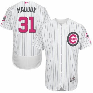 Men\'s Majestic Chicago Cubs #31 Greg Maddux Authentic White 2016 Mother\'s Day Fashion Flex Base MLB Jersey