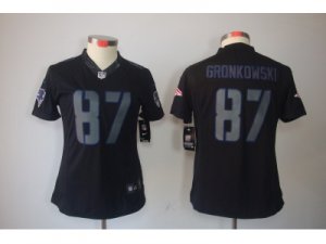 Nike women nfl New England Patriots #87 Rob Gronkowski black jerseys[impact limited]