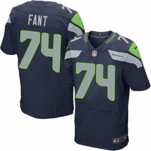 Men\'s Nike Seattle Seahawks #74 George Fant Elite Steel Blue Team Color NFL Jersey