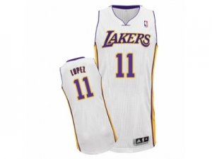 Men Adidas Los Angeles Lakers #11 Brook Lopez Authentic White Alternate NBA Jersey