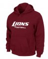 Detroit Lions Authentic font Pullover Hoodie Red