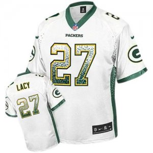 Nike Green Bay Packers #27 Eddie Lacy White Jersey(Elite Drift Fashion)